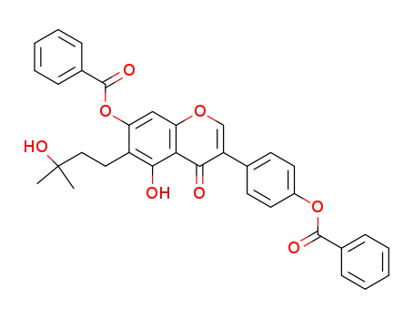 7,4'-bis(benzoyloxy)-5-hydroxy-6-(3-hydroxy-3-methylbutyl)isoflavone