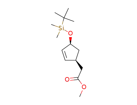 Molecular Structure of 660430-04-6 (2-Cyclopentene-1-acetic acid, 4-[[(1,1-dimethylethyl)dimethylsilyl]oxy]-,
methyl ester, (1S,4S)-)