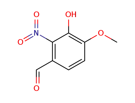 Molecular Structure of 6284-92-0 (3-HYDROXY-4-METHOXY-2-NITRO-BENZALDEHYDE)