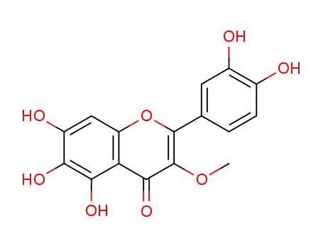 Molecular Structure of 64190-88-1 (2-(3,4-dihydroxyphenyl)-5,6,7-trihydroxy-3-methoxy-4H-chromen-4-one)