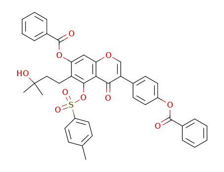 7,4'-bis(benzoyloxy)-6-(3-hydroxy-3-methylbutyl)-5-tosyloxyisoflavone