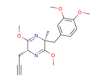 Molecular Structure of 81136-58-5 ((2S,5R)-2-(3,4-Dimethoxy-benzyl)-3,6-dimethoxy-2-methyl-5-prop-2-ynyl-2,5-dihydro-pyrazine)