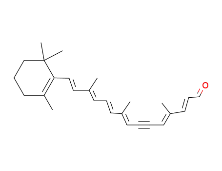 Molecular Structure of 16910-83-1 (2,4,8,10,12,14-Pentadecahexaen-6-ynal,4,9,13-trimethyl-15-(2,6,6-trimethyl-1-cyclohexen-1-yl)-,(2E,4E,8E,10E,12E,14E)-)