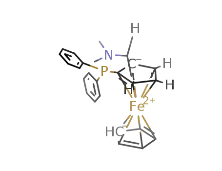 Molecular Structure of 74311-54-9 ((-)-(R)-N,N-DIMETHYL-1-[(R)-2-(DIPHENYLPHOSPHINO)FERROCENYL]ETHYLAMINE)
