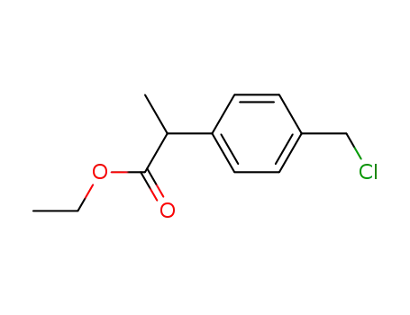 Molecular Structure of 43153-03-3 (2-(4-chloromethyl-phenyl)-propionic acid ethyl ester)