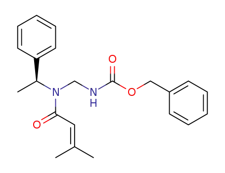 Molecular Structure of 138261-19-5 (Carbamic acid,
[[(3-methyl-1-oxo-2-butenyl)(1-phenylethyl)amino]methyl]-, phenylmethyl
ester, (S)-)