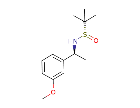 Molecular Structure of 1304771-29-6 ((S)-N-((S)-1-(3-methoxyphenyl)ethyl)-2-methylpropane-2-sulfinamide)