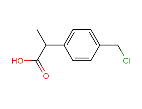 Molecular Structure of 80530-55-8 (2-(4-Chloromethylphenyl)propionic acid)