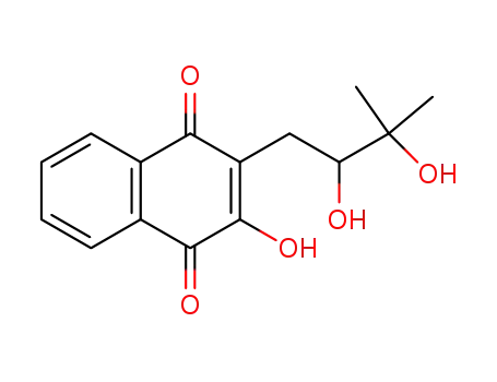 Molecular Structure of 15298-00-7 (3-(2,3-dihydroxy-3-methylbutyl)-4-hydroxynaphthalene-1,2-dione)
