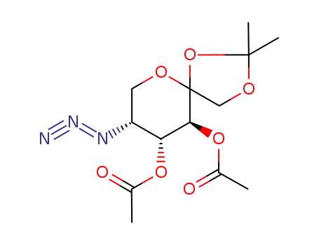 Molecular Structure of 94801-00-0 (5-AZIDO-5-DEOXY-3,4-DI-O-ACETYL-1,2-O-ISOPROPYLIDENE-BETA-D-FRUCTOSE)