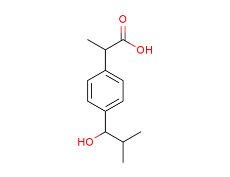 Molecular Structure of 53949-53-4 (Benzeneacetic acid, 4-(1-hydroxy-2-methylpropyl)--alpha--methyl- (9CI))