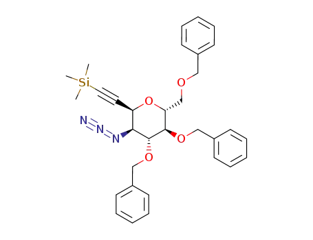 3,7-anhydro-4-azido-5,6,8-tri-O-benzyl-1,2,4-trideoxy-1-C-(trimethylsilyl)-D-glycero-L-ido-oct-1-ynitol