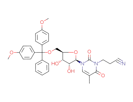 3-(2-cyanoethyl)-1-<5-O-<bis(4-methoxyphenyl)phenylmethyl>-β-D-ribofuranosyl>-5-methyl-1-1H,3H-pyrimidine-2,4-dione