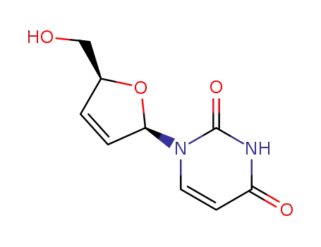 Molecular Structure of 5974-93-6 (1-(2,3-DIDEOXY-BETA-D-GLYCEROPENT-2-ENOFURANOSYL)URACIL)
