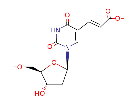 Molecular Structure of 74131-06-9 ((E)-5-(2-CARBOXYVINYL)-2'-DEOXYURIDINE)