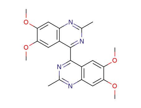 Molecular Structure of 74990-26-4 (4,4'-Biquinazoline, 6,6',7,7'-tetramethoxy-2,2'-dimethyl-)