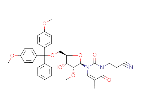 3-(2-cyanoethyl)-1-<5-O-<bis(4-methoxyphenyl)phenylmethyl>-2-O-methyl-β-D-ribofuranosyl>-5-methyl-1H,3H-pyrimidine-2,4-dione