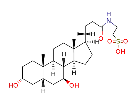 Molecular Structure of 90082-02-3 (5-BETA-CHOLANIC ACID-3-ALPHA, 7-ALPHA-DIOL N-(2-SULPHOETHYL)-AMIDE)