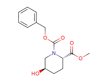 Molecular Structure of 117836-27-8 ((2S,5R)-5-Hydroxy-1,2-piperidinedicarboxylic acid 2-methyl 1-benzyl ester)