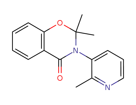 Molecular Structure of 76809-24-0 (2,2-dimethyl-3-(2-methylpyrid-3-yl)-4-oxo-4H-1,3-benzoxazine)
