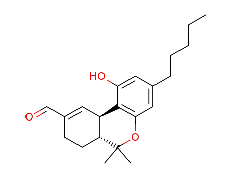 Molecular Structure of 52663-85-1 ((6aR,10aR)-1-hydroxy-6,6-dimethyl-3-pentyl-6a,7,8,10a-tetrahydro-6H-benzo[c]chromene-9-carbaldehyde)