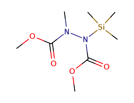 Molecular Structure of 87580-29-8 (1,2-Hydrazinedicarboxylic acid, 1-methyl-2-(trimethylsilyl)-, dimethyl
ester)