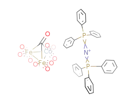 Molecular Structure of 88657-64-1 ({bis(triphenylphosphine)nitrogen}{Fe<sub>2</sub>Co(CO)9(CCO)})