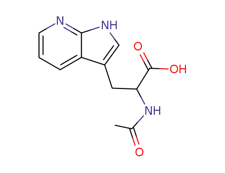Molecular Structure of 63024-18-0 (2-ACETYL-3-(1H-PYRROLO[2,3-B]PYRIDIN-3-YL)-DL-ALANINE)