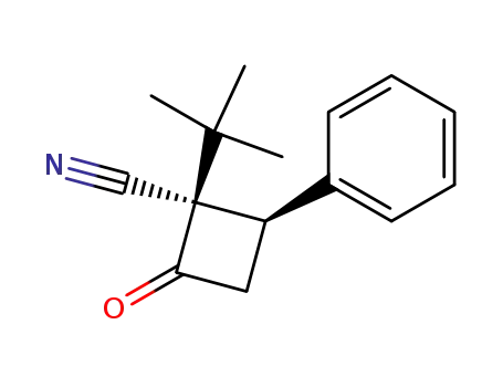 Molecular Structure of 138380-61-7 (Cyclobutanecarbonitrile, 1-(1,1-dimethylethyl)-2-oxo-4-phenyl-, cis-)