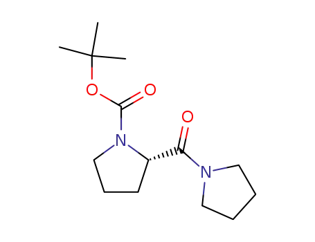 Molecular Structure of 144243-44-7 (1-Pyrrolidinecarboxylic acid, 2-(1-pyrrolidinylcarbonyl)-,
1,1-dimethylethyl ester, (R)-)
