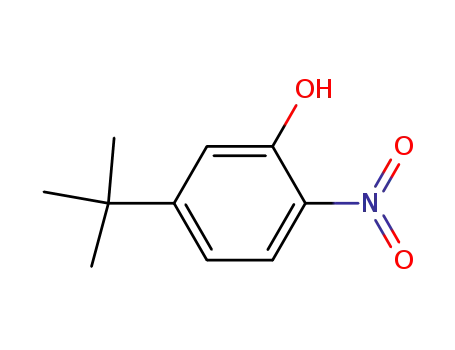 Molecular Structure of 5651-77-4 (Phenol, 5-(1,1-dimethylethyl)-2-nitro-)
