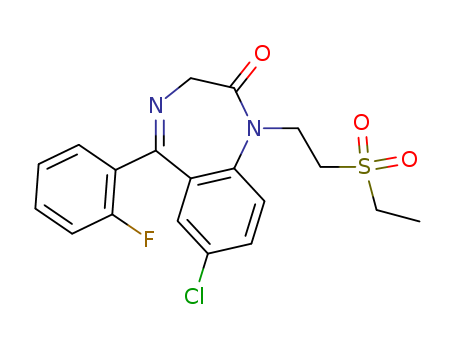 2H-1,4-Benzodiazepin-2-one,7-chloro-1-[2-(ethylsulfonyl)ethyl]-5-(2-fluorophenyl)-1,3-dihydro- cas  52042-01-0
