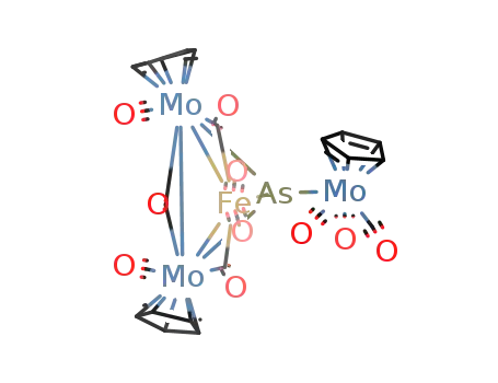 Molecular Structure of 111769-94-9 (μ4-arsenic-μ-carbonyl-diμ(Fe, Mo)-carbonyl-dicarbonylbis(η5-cyclopentadienyl)(dicarbonyliron){tricarbonyl(η5-cyclopentadienyl)molybdenum}dimolybdenum (2 Fe-Mo, Mo-Mo))