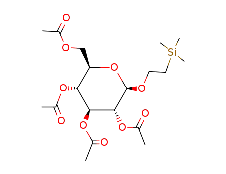 Molecular Structure of 81342-44-1 ((2R,3R,4S,5R,6R)-2-(acetoxymethyl)-6-(2-(trimethylsilyl)ethoxy)tetrahydro-2H-pyran-3,4,5-triyl triacetate)