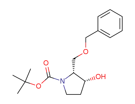 Molecular Structure of 166383-69-3 ((2R,3R)-1-t-Butoxycarbonyl-2-benzyloxymethyl-3-hydroxypyrrolidine)