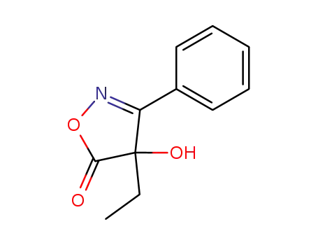 Molecular Structure of 80490-44-4 (4-ethyl-4-hydroxy-3-phenylisoxazoline-5-one)