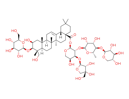 β-D-xylopyranosyl-(1->4)-α-L-rhamnopyranosyl-(1->2)-[β-D-apio-D-furanosyl-(1->3)]-α-L-arabinopyranosyl 3-O-β-D-glucopyranosyl-2β,3β,23-trihydroxyolean-12-en-28-oate