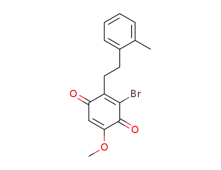 Molecular Structure of 1601369-91-8 (3-bromo-5-methoxy-2-((2-methylphenyl)ethyl)cyclohexa-2,5-diene-1,4-dione)