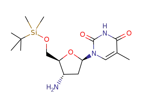 Molecular Structure of 130945-04-9 (3'-Amino-5'-O-tert-butyldimethylsilyl-3'-deoxythymidine)