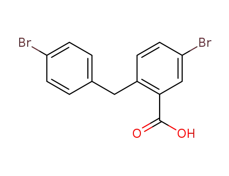 Molecular Structure of 38917-91-8 (Benzoic acid, 5-bromo-2-[(4-bromophenyl)methyl]-)