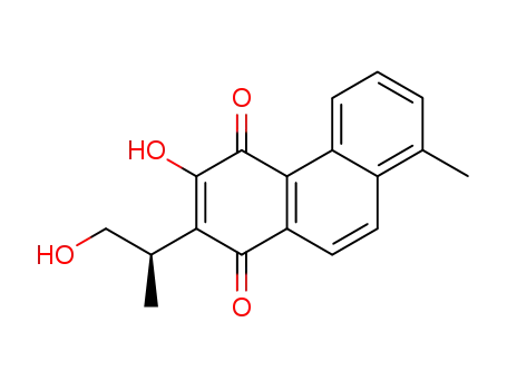 Molecular Structure of 141040-33-7 (1,4-Phenanthrenedione,
3-hydroxy-2-(2-hydroxy-1-methylethyl)-8-methyl-, (R)-)