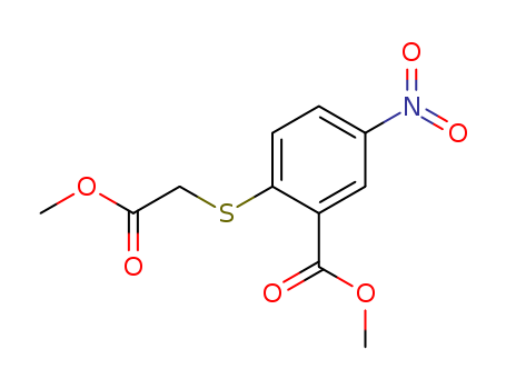 Benzoic acid,2-[(2-methoxy-2-oxoethyl)thio]-5-nitro-, methyl ester