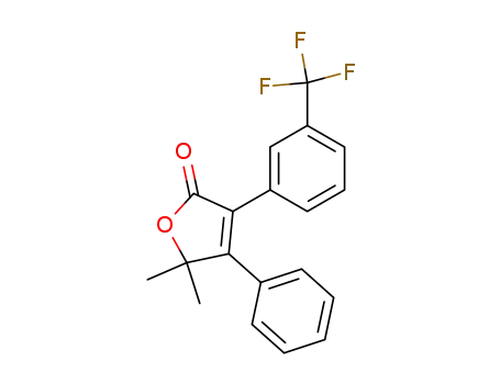 Molecular Structure of 126256-19-7 (5,5-Dimethyl-4-phenyl-3-<3-(trifluormethyl)phenyl>2(5H)-furanon)