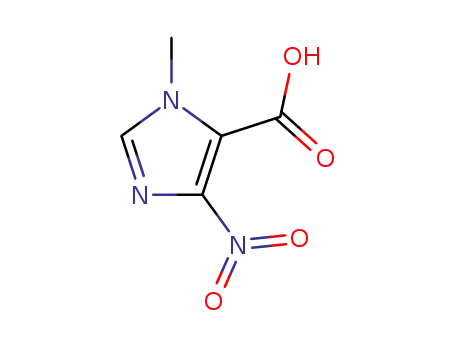 Molecular Structure of 54828-05-6 (1-METHYL-4-NITRO-1H-IMIDAZOLE-5-CARBOXYLIC ACID)