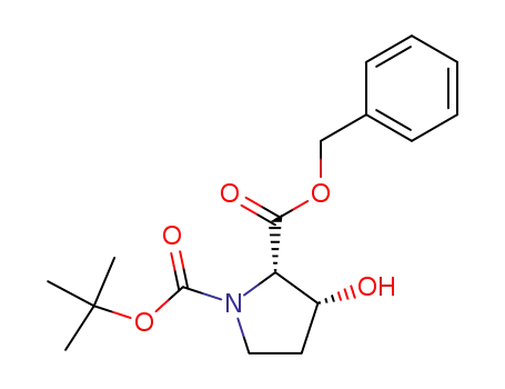 Molecular Structure of 186132-95-6 (2-benzyl 1-(tert-butyl)(2S,3R)-3-hydroxypyrrolidine-1,2-dicarboxylate)