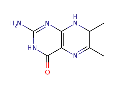 Molecular Structure of 5977-33-3 (quinonoid-2-amino-4-hydroxy-6,7-dimethyldihydropteridine)