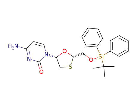 (+)-(2S,5R)-1-<2-<<(tert-butyldiphenylsilyl)oxy>methyl>-1,3-oxathiolan-5-yl>-cystosine
