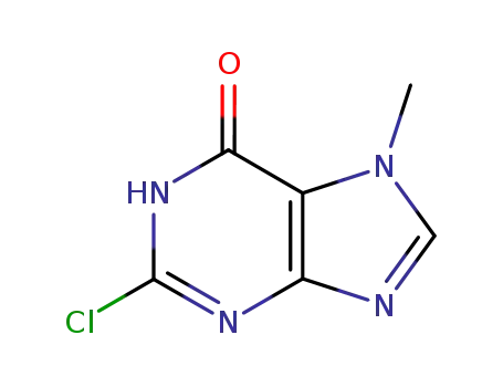 Molecular Structure of 16017-76-8 (2-CHLORO-6-HYDROXY-7-METHYLPURINE)