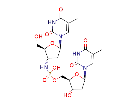 Molecular Structure of 90729-89-8 ((3'-amino-3'-deoxythymidylyl)-(3'->5')-thymidine)