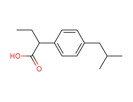 Molecular Structure of 108789-32-8 (Benzeneacetic acid, -alpha--ethyl-4-(2-methylpropyl)-, labeled with tritium (9CI))